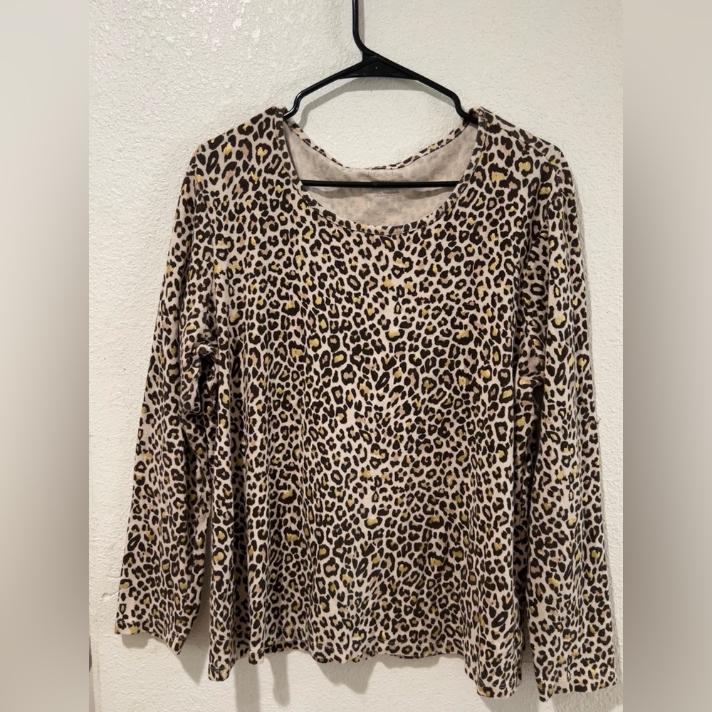 Leopard Print Long Sleeve Top